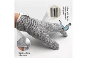 Anti-cut Five-level Wear-resistant Anti-stab Carpentry Fishing Kitchen Kill Fish Protective Knitted Gloves Nylon Material