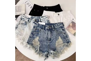 Summer Fashion Vintage Mid Waist Denim Shorts Wholesale Factory Direct Sale Korean Style Women's Street Vendor Supply