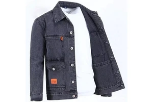 New Style Men's Autumn New Lapel Retro Distressed Denim Jacket Plus Size Loose High Quality Fashion Trend Denim Jacket