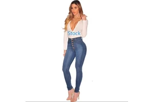 Wholesale Women Trousers Skinny Jeans Ladies Casual Side Stripes Denim Pants Female