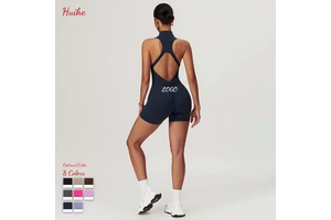 HUIHE Spring Sports Yoga Jumpsuit Tight Fitting Jumpsuit Women'S Fitness Suit With Zipper