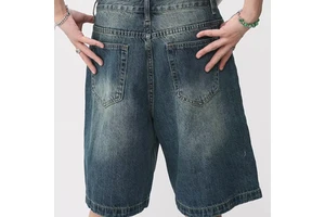 High Quality OEM Loose Distressed Denim Shorts Summer Travel Daily Matching Men Custom Denim Jeans Vintage Classic