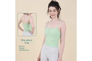 Women's Quick-drying Spandex/Nylon Summer Beauty Back Camisole Slim-fit Fitness Yoga Suit Push-up Shockproof Pilates Sports Top