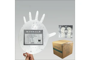 Wholesale Manufacturer White Blue Disposable Iso 5 Cleanroom Class 10 100 1000 Power Free Pure Nitrile Glove Gloves