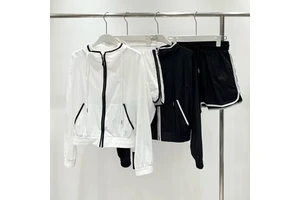 2026 New Arrival Women's Sun Protection Jacket and Shorts Set Loose Fit Casual Designer Sports Two Piece Suit