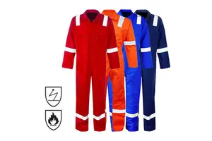 Custom Logo Fire Resistant Overall Mining Construction Safety Clothing Suits Workwear Uniform FRC FR Flame Retardant Coverall