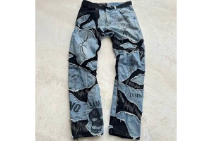 Custom Jeans Men High Quality Stacked Man Slim Fit Black Washed Stretch Homme Wear Straight Leg Men's Long Denim Jeans Pants