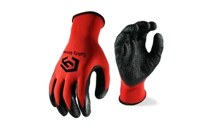 CHUANGYING Latex Coated Work Gloves Dipped Gardening Construction Protective Anti-Slip Waterproof Powder-Free Black Gloves