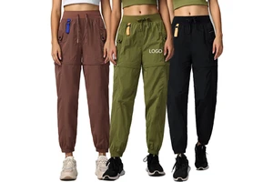 Women's Quick Dry Breathable Solid Yoga Pants Loose Fit with Pockets Comfortable Casual for Summer Fall Gym Yoga Workouts