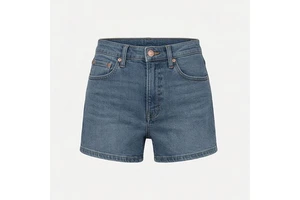 Women's Straight Denim Shorts Fashion Jeans Mid Waist High Stretch Summer Time Wear Stone Wash Ripped Premium Quality Casual