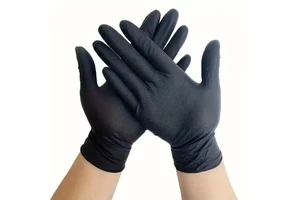 SS 100pcs Nitrile Disposable Gloves 8Mil Heavy Duty Industrial Raised Diamond Texture Gloves Latex Free Safety Work Car Washers