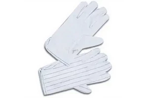 ESD Gloves with PVC Dots on Palm Polyester Material Anti-Slip 22cm Length Resistivity 10e6-7 Ohm Cleanroom Use
