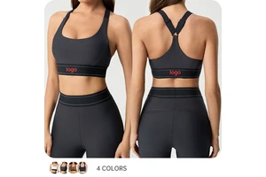 Y Back High Sports Bra Anti Shock Push up Bra Contrast Color Yoga Sports Bra for Women
