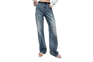 Men's Casual Mid Waist Elastic Denim Cargo Pants Breathable Solid Color Front Quick Dry Winter Summer Trousers Straight Pockets