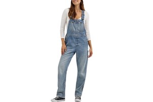 Women Slim Fit Denim Overalls Classic Adjustable Strap Light Wash Soft Fabric Anti-Bacterial Digital Printing Casual Daily Wear
