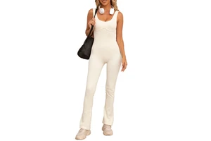 Sports Bodysuit & Jumpsuit One Piece Tummy Control Rompers Workout Playsuits with Loose Leg Legging Sport Jumpsuit