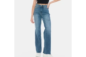 American Retro Women's Denim Straight-leg Pants High-waisted Loose Summer Breathable Eco-Friendly Fashionable Casual Comfortable