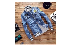 Denim Jacket Men Autumn Fashion Cool Trendy Men's denim Jackets Men's Casual Coat Outwear Stand Collar Cowboy 2025 denim jacket