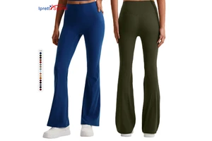 NEW Colors Super Soft Elasticity Gym Flare Pants Nude Feeling Women Outdoor Workout Yoga Pants Casual Sport Fitness for Girls