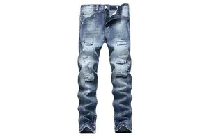 New Classic Men's Denim Long Trousers Mechanics Fashion Complete Set Zipper Casual Pencil Pants for Autumn Hip Hop Perfection