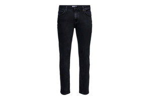 Men's High Street Fashionable Black Straight Jeans 100% Cotton Plus Size 5 Pockets Oversized Denim Pants High-Tech Wash Logo