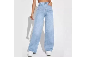 2024 New Women's Jeans Summer and Autumn Fashion Street Loose Straight Leg Women Jeans Spot Manufacturers Direct Sales