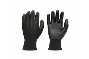 Durable Recycled Polyester Shell Black Nitrile Micro Foam Coated Safety Gloves Touch Screen For Multi Purpose Use