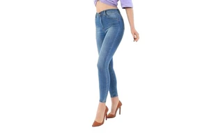 High Quality Women's Denim Jeans Straight Fit Dark Breathable Casual Solid Cotton Spandex Customizable BD