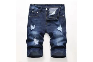 Men's Jeans Denim Shorts Men Summer Stretch Slim Fit Short Mens Designer Cotton Casual Distressed Jean Shorts