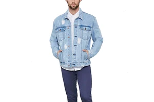 High Quality Denim Washing Men's Cotton Distressed Wholesale Old Hole Jeans Jacket for Men
