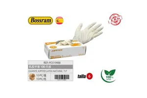 Jupiter Natural Latex Disposable Safety Gloves Box of 100 Units with T-P Protection