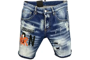 Summer Breathable Button Woven Denim Shorts Men's Casual American High Street Loose Straight Mid-length Quarter Pants