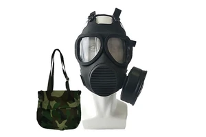 MF21 Gas Mask Silicone Full Face Respirator with Large Triangular Lens and Communication Device for PPE Distributors