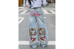 Custom Women's Jeans High Quality Men Designer Jeans Pants For Women's Embroidery Denim Jeans Manufacturer