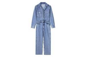 2024 Fashion Long Sleeve Jean Jumpsuit Women Overalls One Piece Workout Jumpsuit Solid Denim Jumpsuit Women