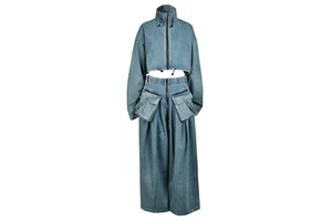 Wear Denim Sets Stand Collar Jacket Wide Leg Pants Two Piece Suit Women Women Clothes Ladies Casual Outfits Denim Jeans Boutiq