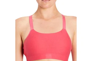 Women's High Support Eco-Friendly Performance Sports Bra with Front Logo-Breathable Gym Yoga Fitness Wear