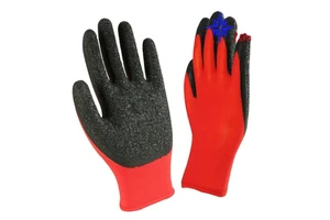 Men's Heavy-Duty Construction Rubber Gloves Anti-Slip Nylon Lining Industrial Grip Safety Gear Latex Building Industry Wholesale