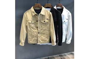 Spring Autumn Custom logo Jacket Slim Fit Fashion Casual Style Men's Denim Jacket Korean Style Cool Man Jacket