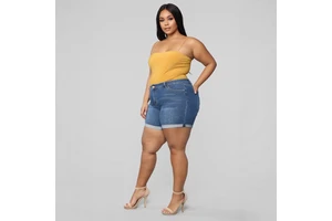 Cross-border European American Plus Size Fashion Stretch Denim Shorts for Women