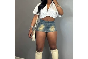 Summer Streetwear Women Jeans Denim Shorts