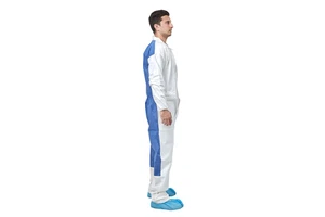 Junlong Disposable Non Woven Cleanroom Coverall with Thumb-Up Design Anti-Static & Waterproof Level C Protection