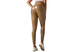 High-Waisted Nine-Point Spandex/Nylon Solid Yoga Pants Tummy-Tightening Hip-Lifting Plus Size Inner Leggings