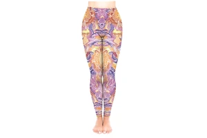 OUZE Polyester Spandex High Waist Elastic Waist Leggings Double Brushed Yoga Pants Custom Prints Plus Size Breathable
