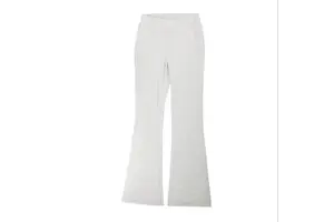 Women's Cotton Polyester Blend High Waist Wide Leg Regular Fit Formal Pants Soft Breathable Wrinkle Resistant Autumn Trousers