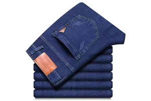 Men's Spring and Autumn Thin Casual Denim Jeans Pants for Straight Leg