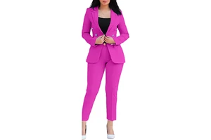 Custom Elegant Suit Fitted Blazer Jacket and Pant Shorts for Women Plus Size Low MOQ for Office or Business XL
