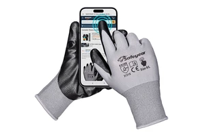 Best Nitrile Coated Protective Safety Gloves, PPE Industrial & Construction Hand Work Gloves Touch Screen