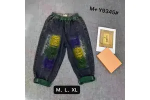 New Modern Street Style Women's Denim Shorts Summer Urban Fashion Plus Size Women's Denim Shorts with Gradient Spray and Letters
