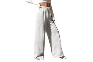 Women Plus Size High Waist Elastic for Wash Jogger Pants Breathable Straight Loose Oversized Sports Trousers
